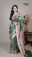 Green Raw Mango Fancy Saree for Traditional Gifting
