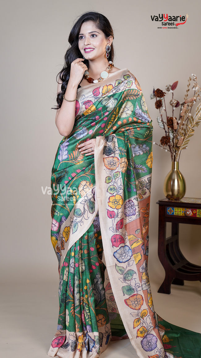 Green Banaras Mango Fancy Saree for Traditional Gifting Main Image
