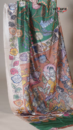 Green Raw Mango Fancy Saree for Traditional Gifting