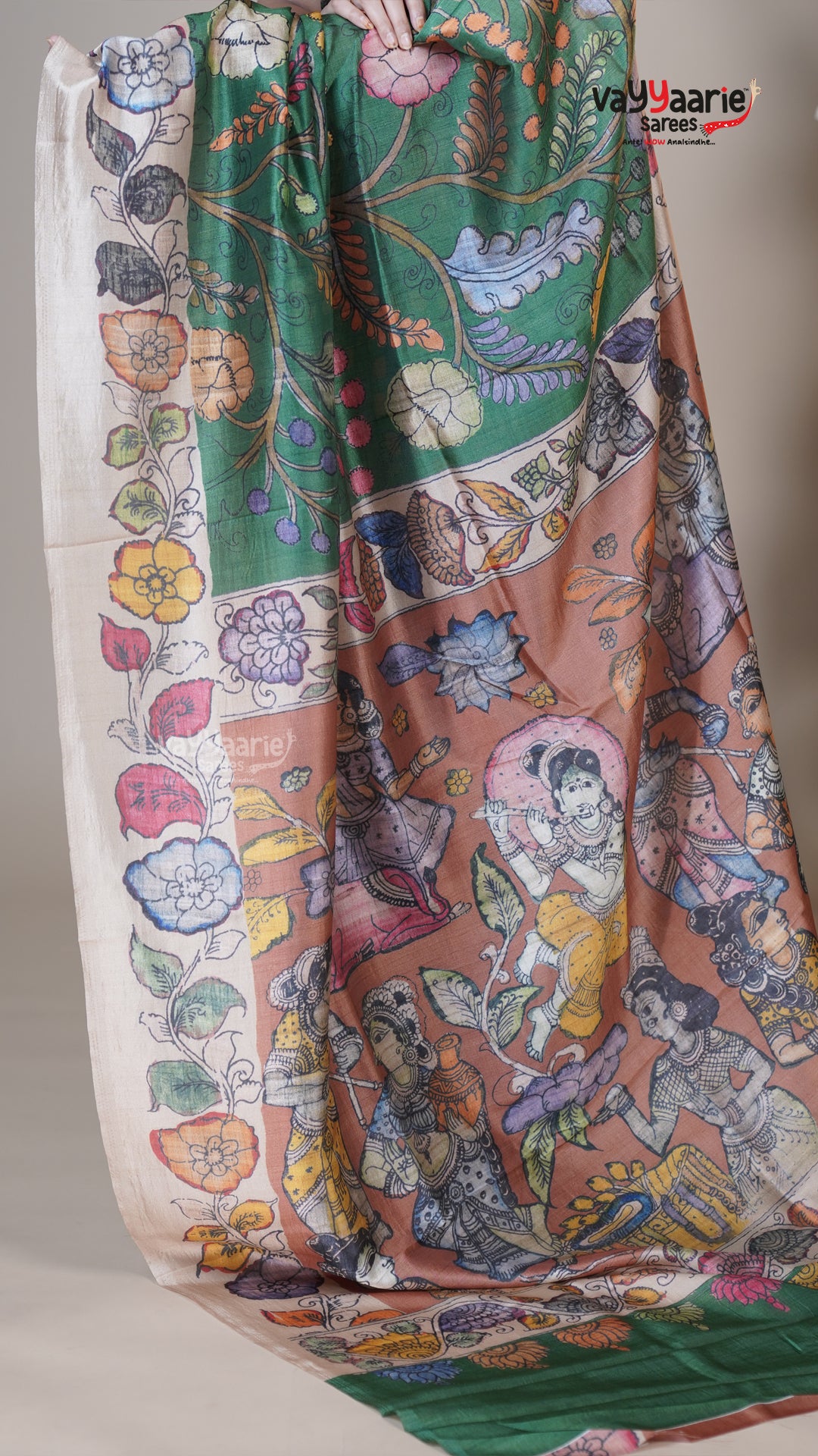 Green Raw Mango Fancy Saree for Traditional Gifting
