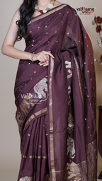 Brown Mushroom Fancy Saree for Festive Wear