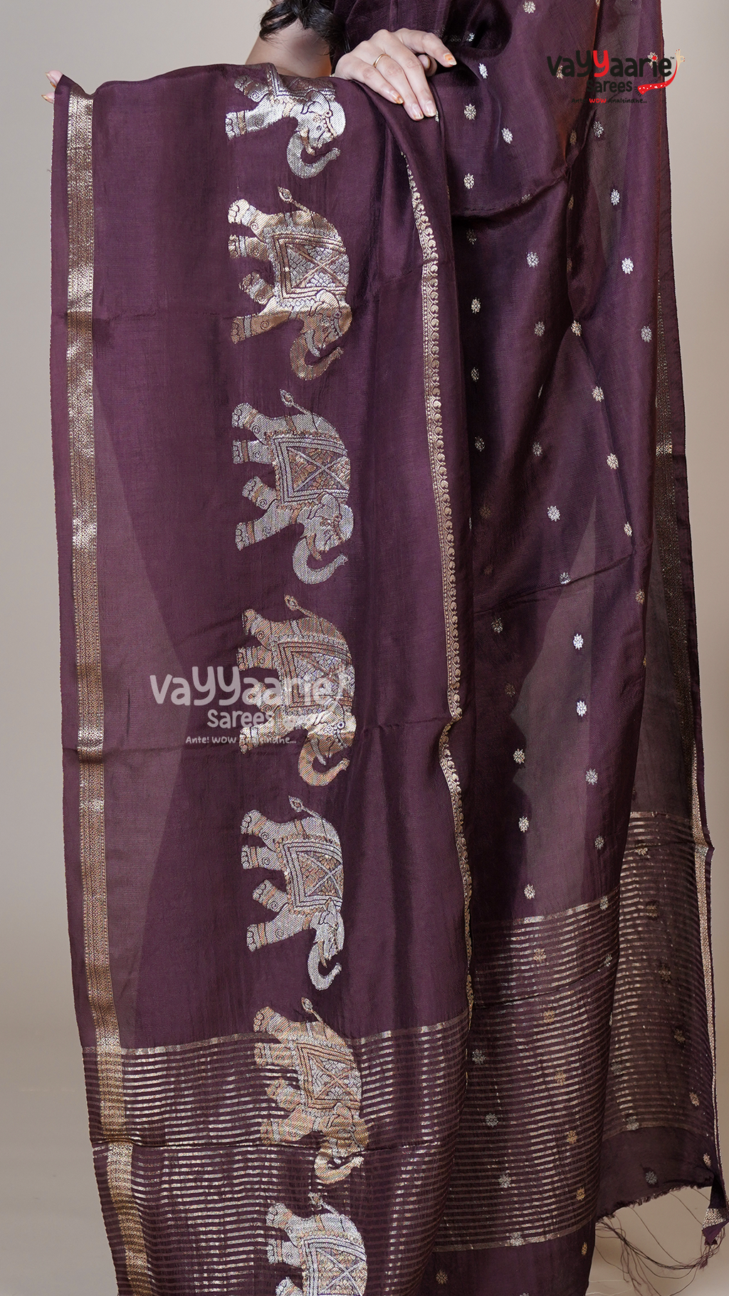 Brown Mushroom Fancy Saree for Festive Wear