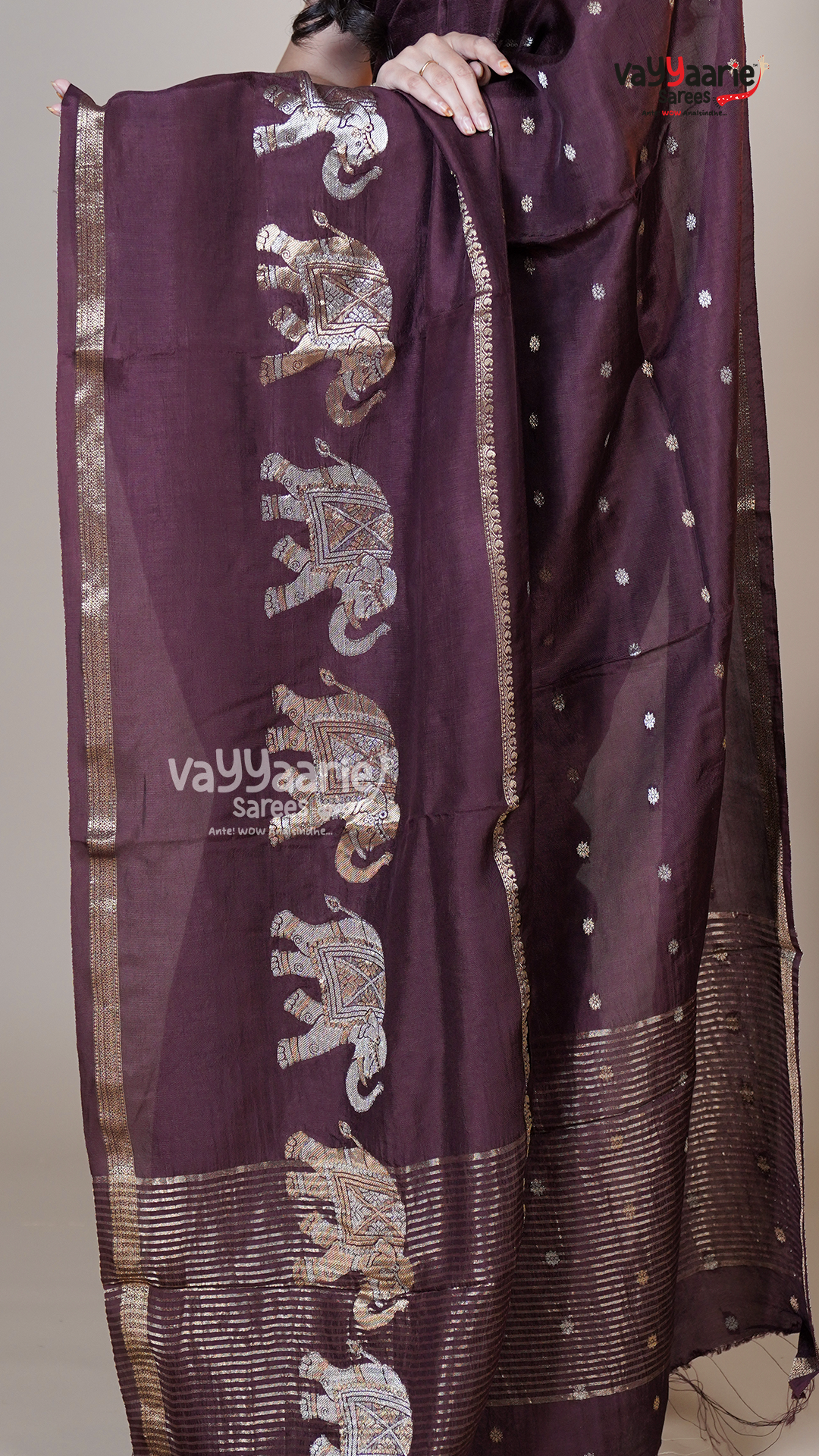 Brown Mushroom Fancy Saree for Festive Wear