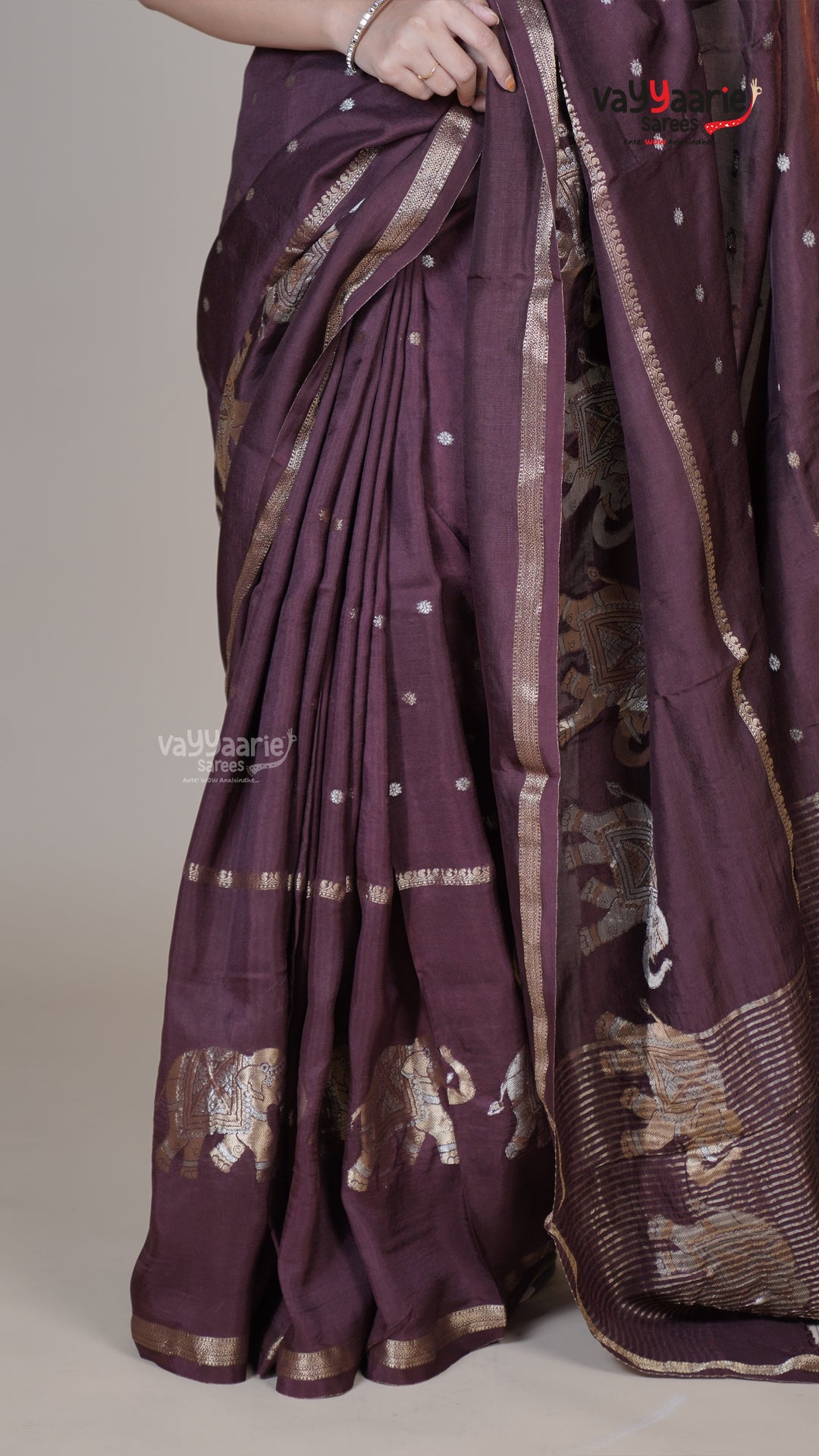 Brown Mushroom Fancy Saree for Festive Wear