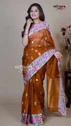 Mustard Banaras Mango Fancy Saree for Occasion Wear