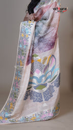 Biscuit Tusser Fancy Saree for Gifting