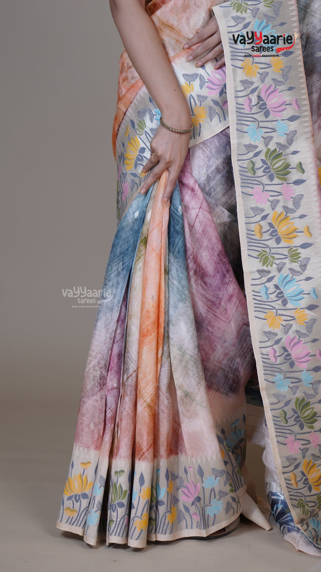 Biscuit Tusser Fancy Saree for Gifting