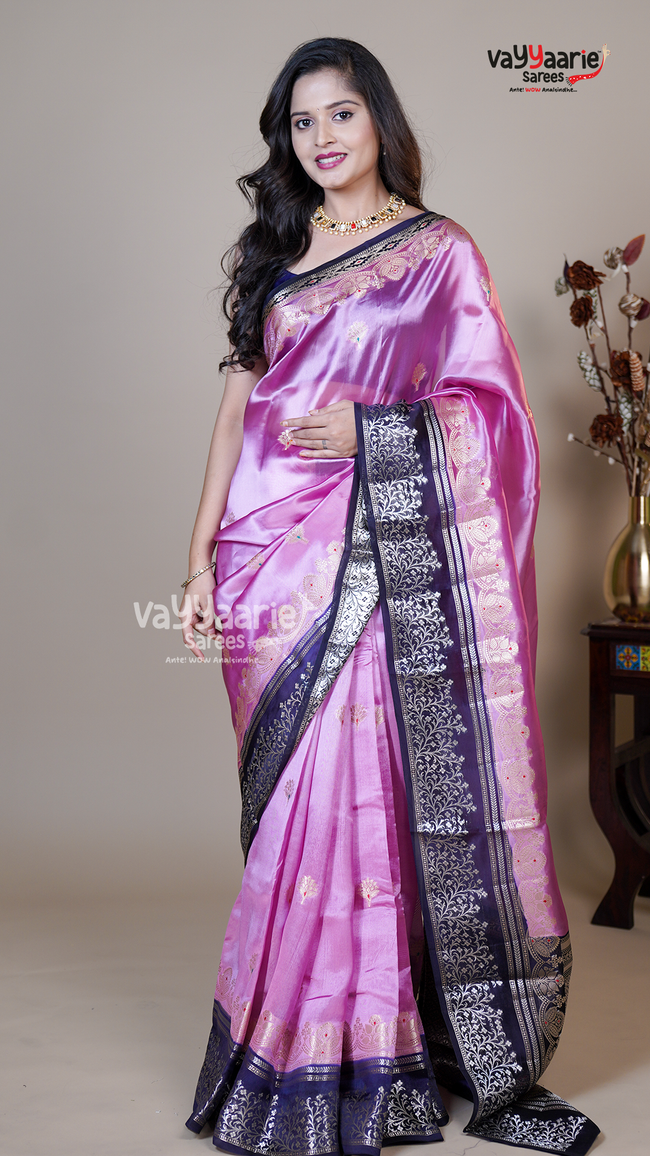 Multi Colour Chiniya Silk Fancy Saree for Gatherings Hover Image