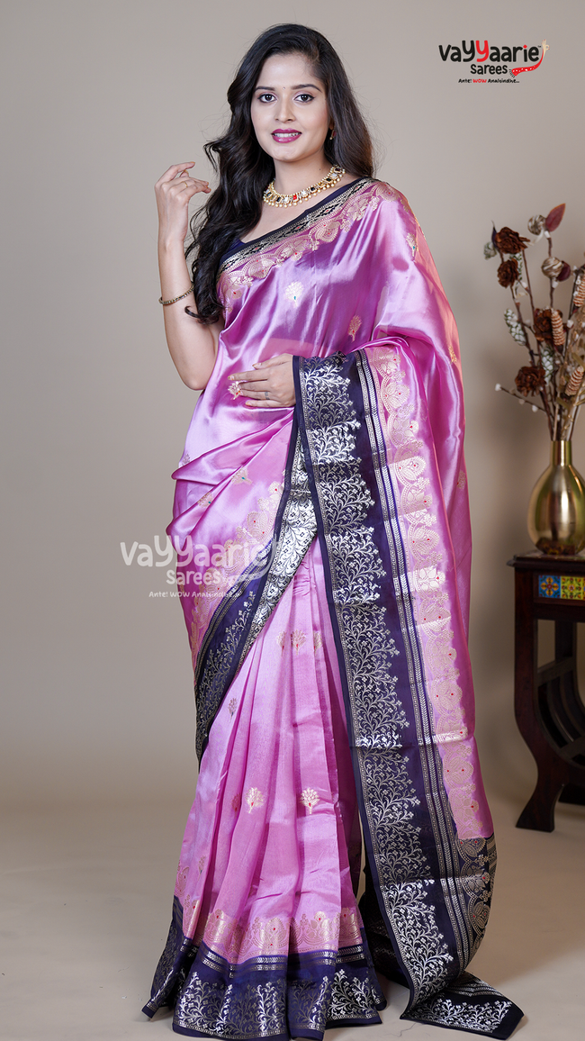Multi Colour Chiniya Silk Fancy Saree for Gatherings Main Image