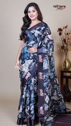 Multi Colour Tissue Fancy Saree for Traditional Wear