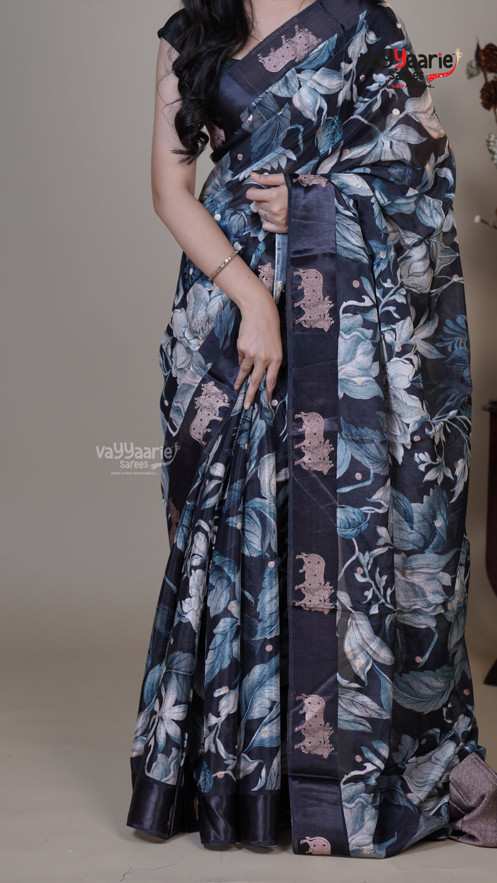 Multi Colour Tissue Fancy Saree for Traditional Wear