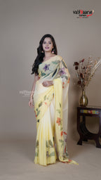 Yellow Crush Fancy Saree for Cultural Events