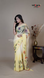 Yellow Crush Fancy Saree for Cultural Events