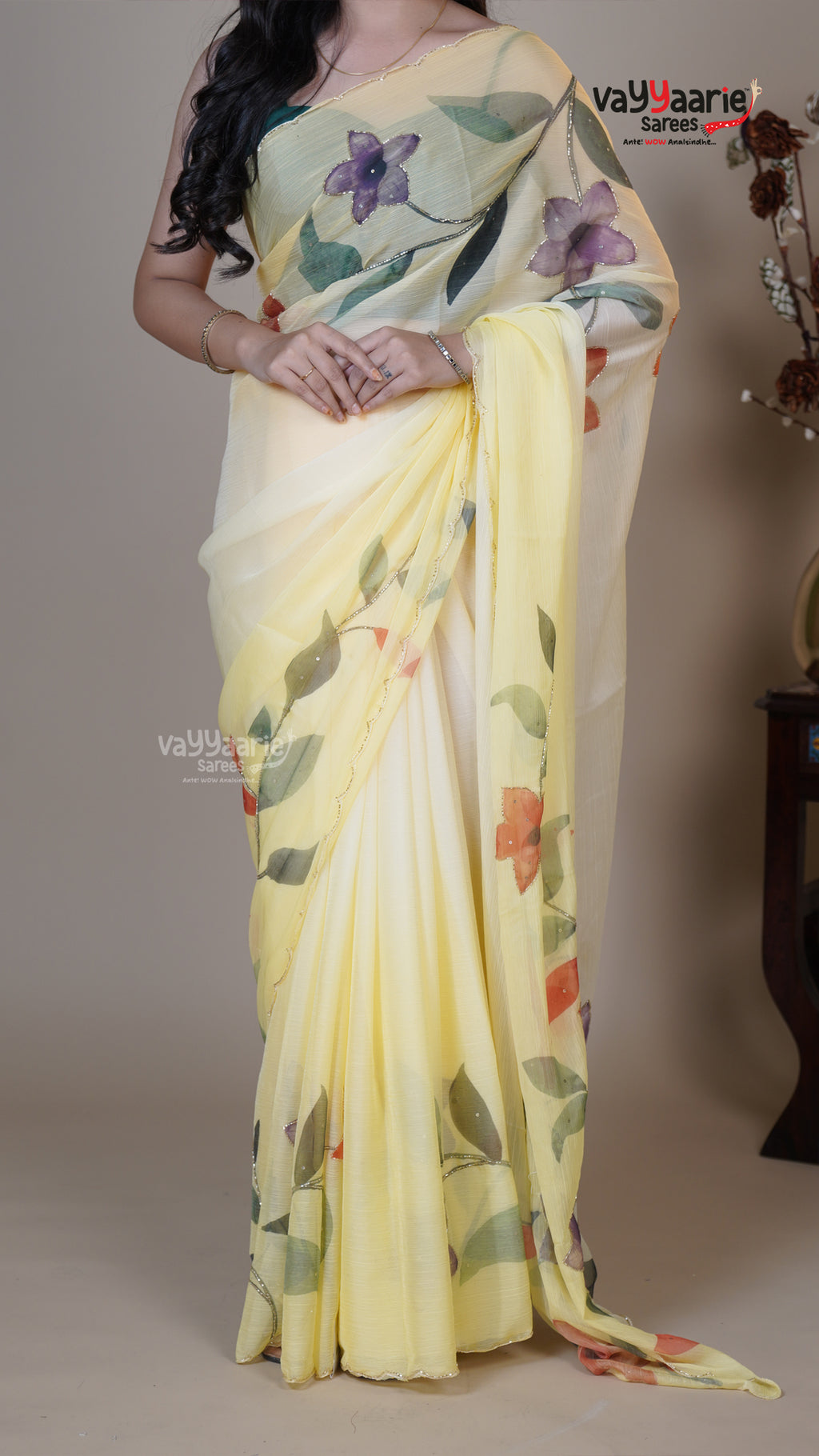 Yellow Crush Fancy Saree for Cultural Events