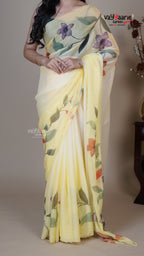 Yellow Crush Fancy Saree for Cultural Events