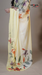 Yellow Crush Fancy Saree for Cultural Events