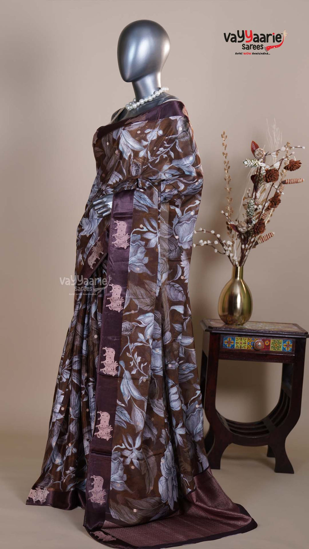 Multi Colour Tissue Fancy Saree for Reception Wear