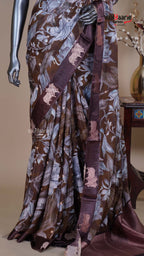 Multi Colour Tissue Fancy Saree for Reception Wear