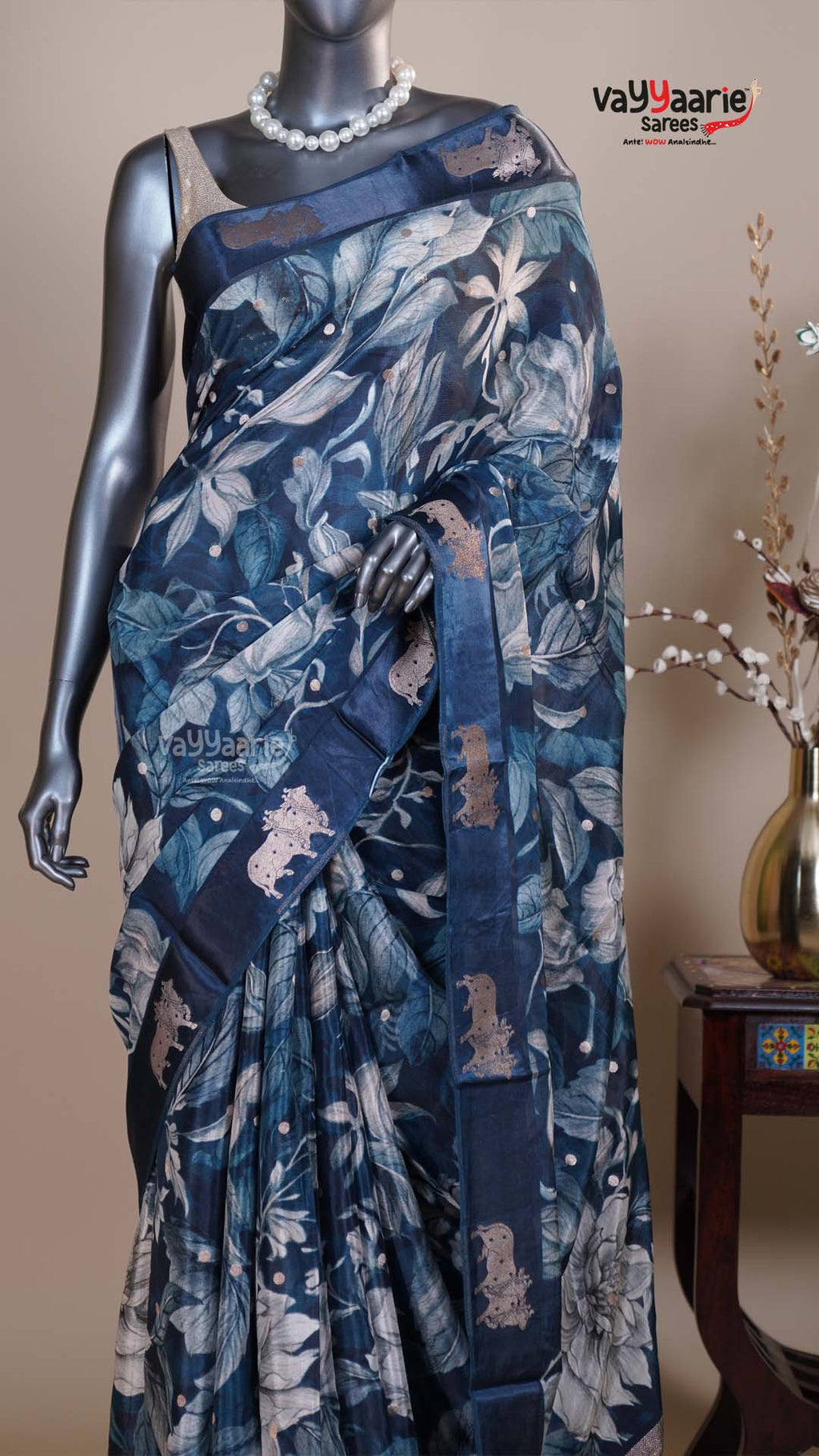 Multi Colour Tissue Fancy Saree for Evening Wear