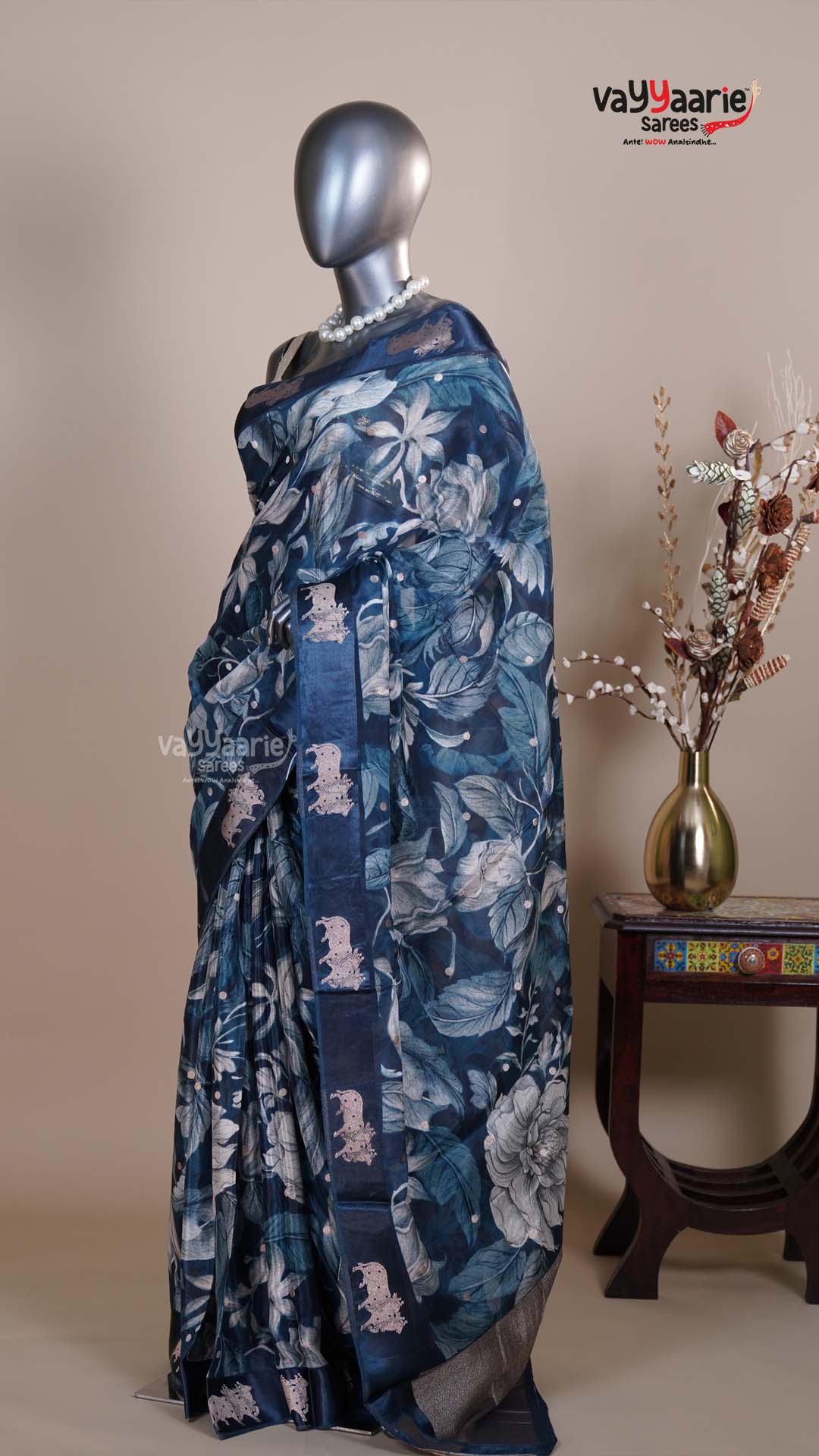 Multi Colour Tissue Fancy Saree for Evening Wear