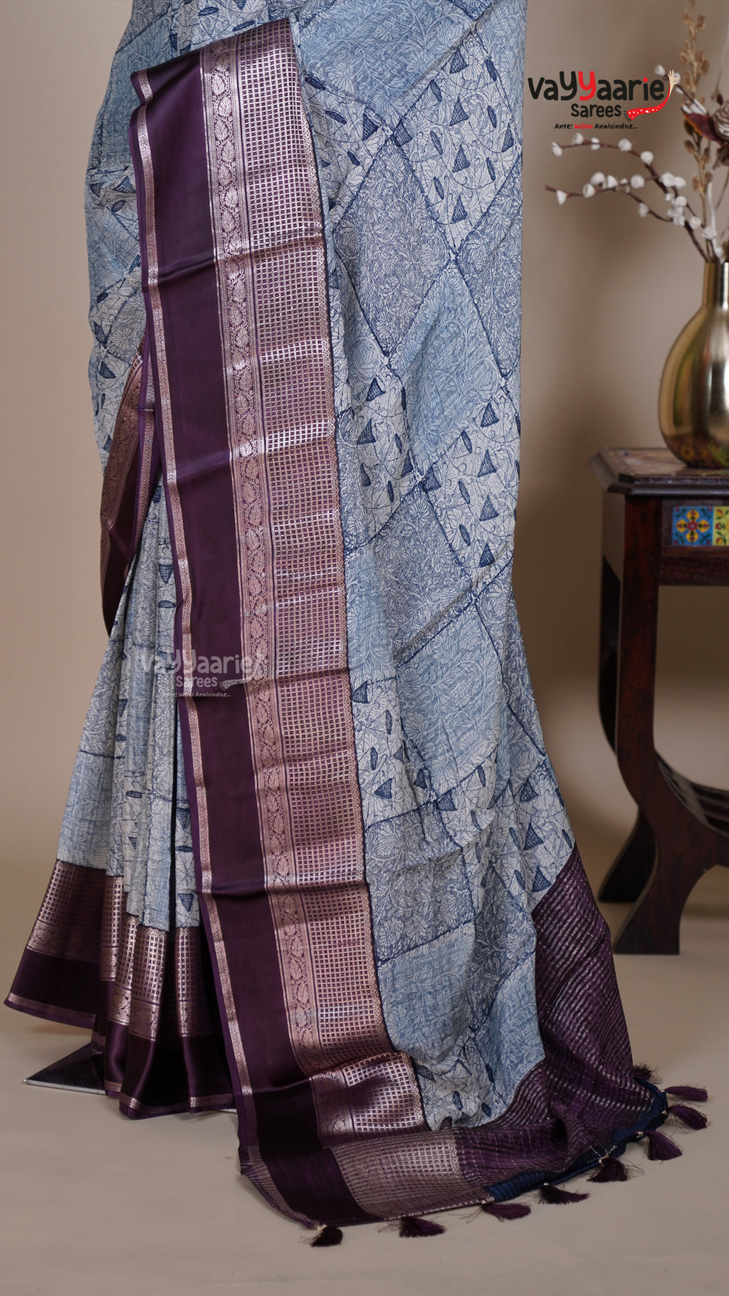 Blue Chiffon Fancy Saree for Ethnic Wear