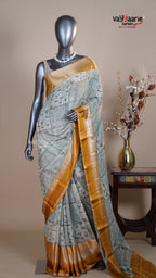 Green Chiffon Fancy Saree for Evening Wear