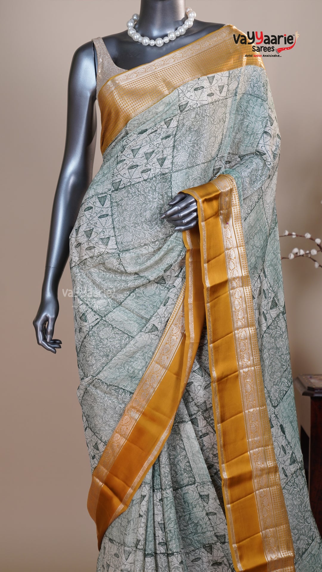 Green Chiffon Fancy Saree for Evening Wear