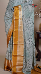 Green Chiffon Fancy Saree for Evening Wear
