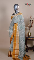 Green Chiffon Fancy Saree for Evening Wear