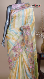 Multi Colour Tissue Fancy Saree for Ethnic Wear