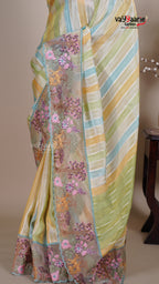 Multi Colour Tissue Fancy Saree for Ethnic Wear