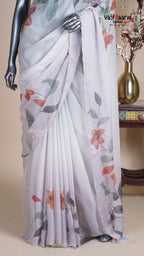 Grey Crush Fancy Saree for Festive Parties