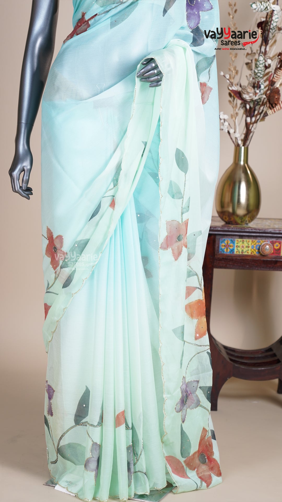 Sea Green Crush Fancy Saree for Everyday Elegance