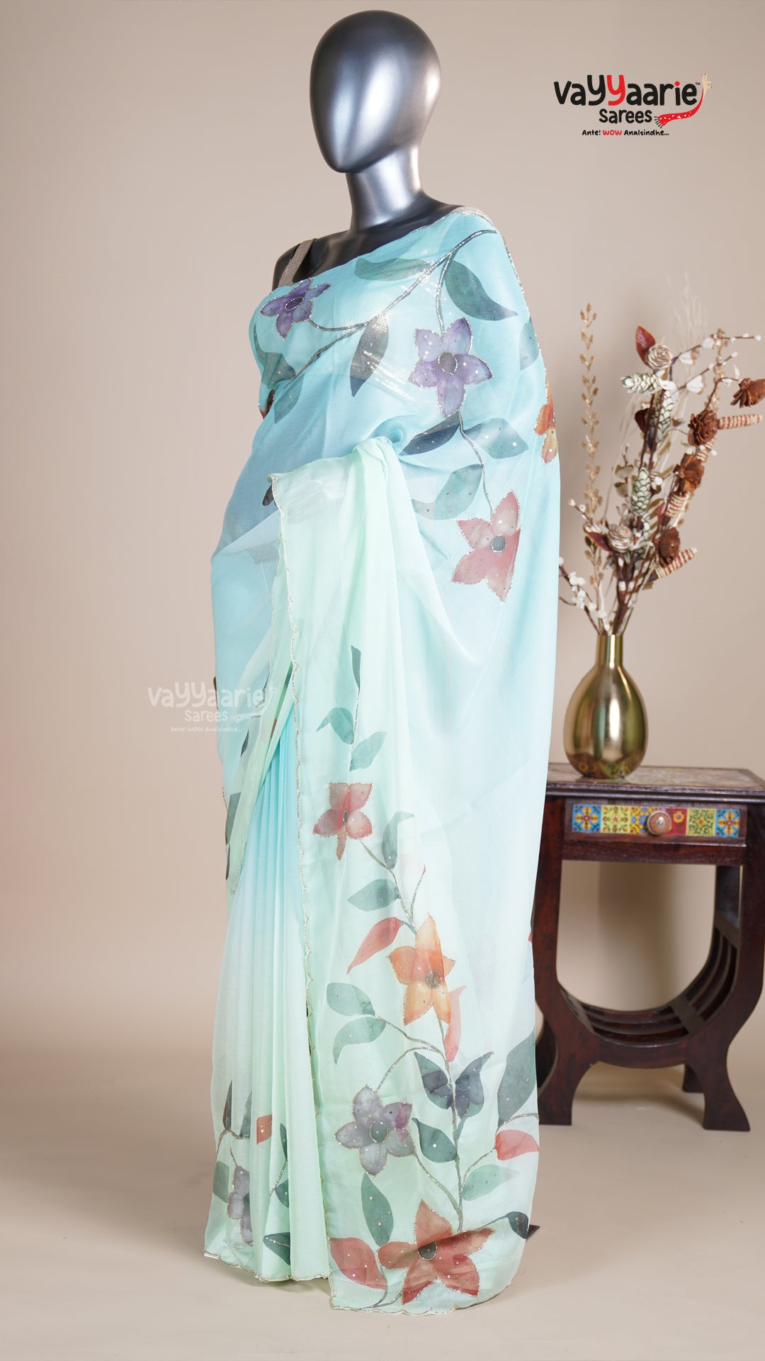 Sea Green Crush Fancy Saree for Everyday Elegance