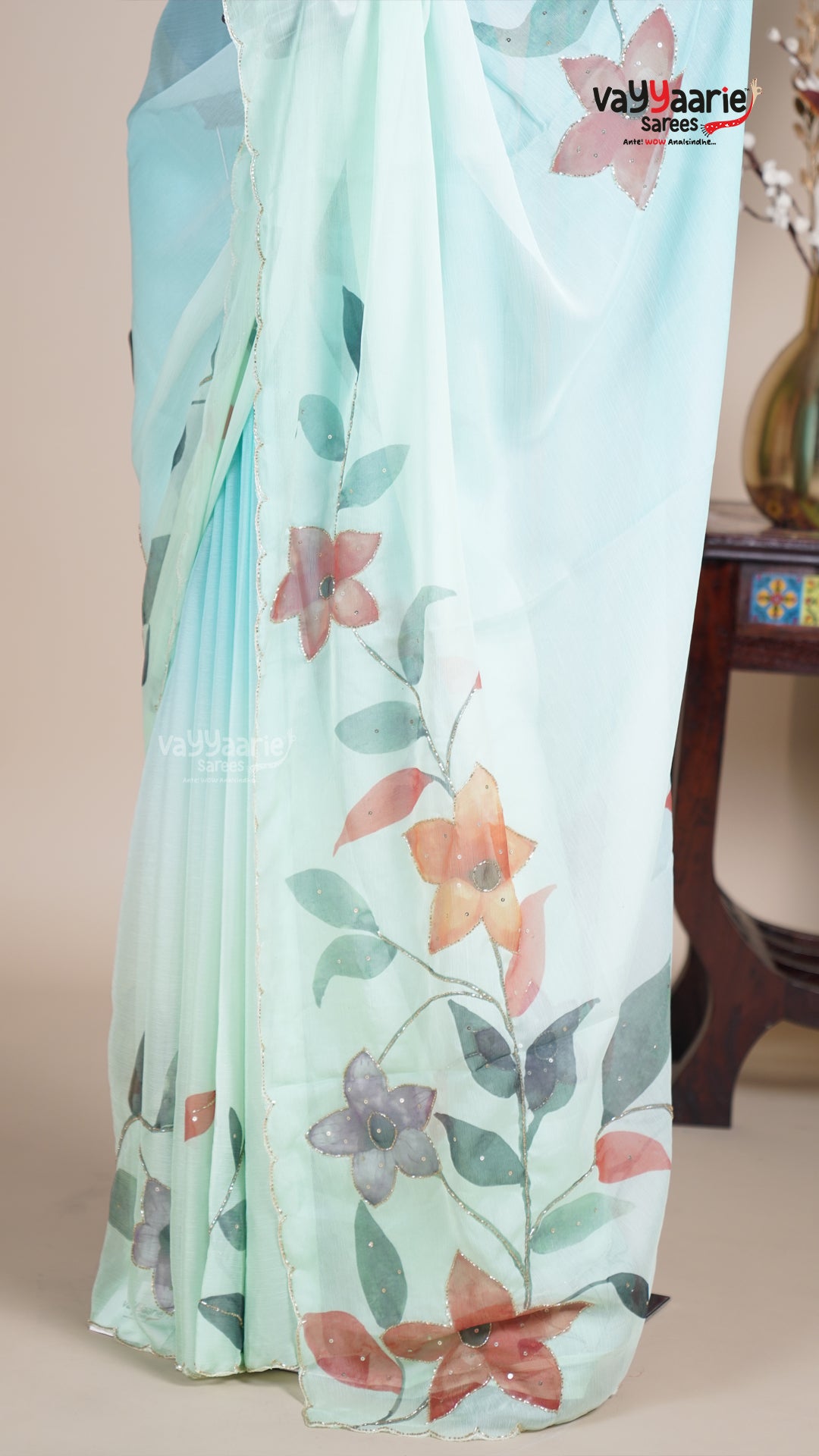 Sea Green Crush Fancy Saree for Everyday Elegance