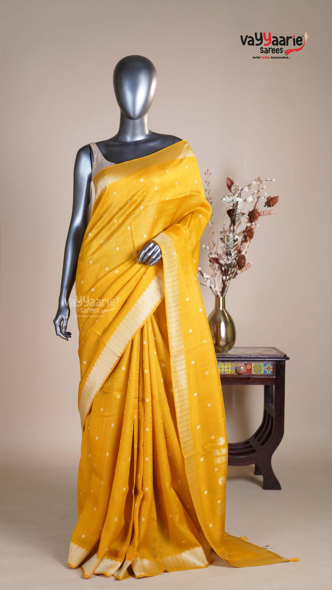 Multi Colour Tusser Fancy Saree for Engagements Hover Image