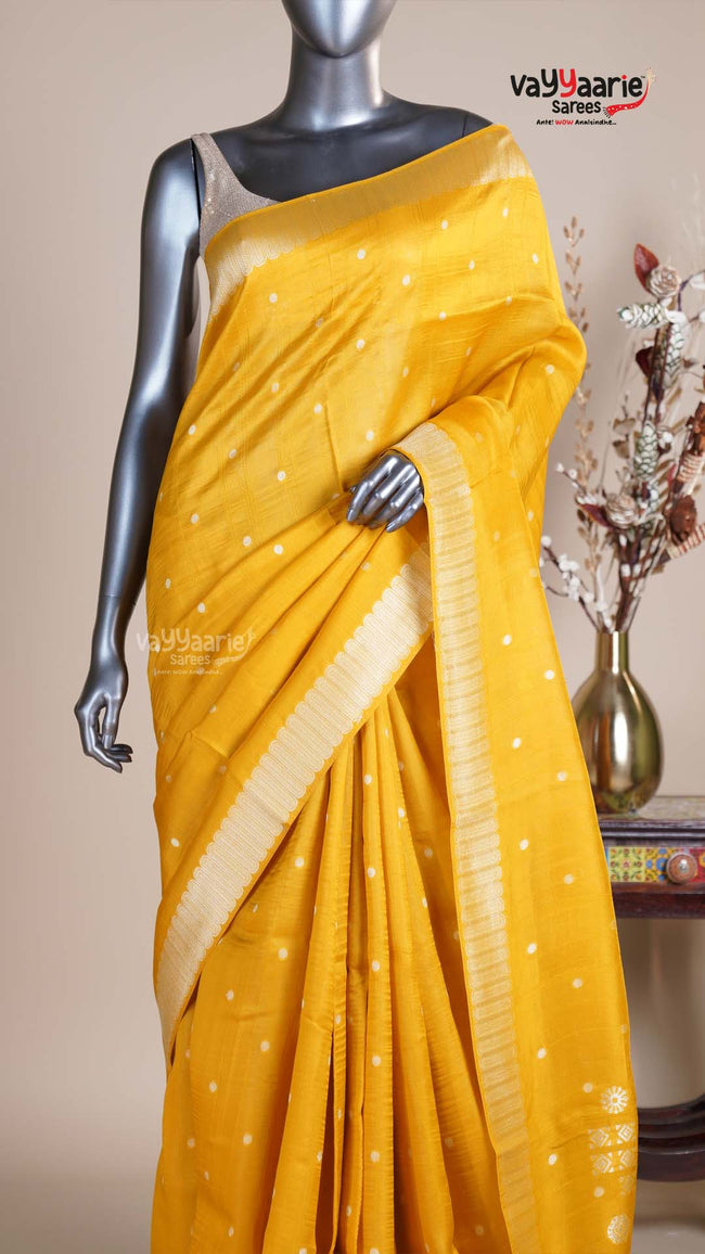 Multi Colour Tusser Fancy Saree for Engagements Main Image