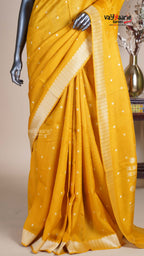 Multi Colour Tusser Fancy Saree for Engagements