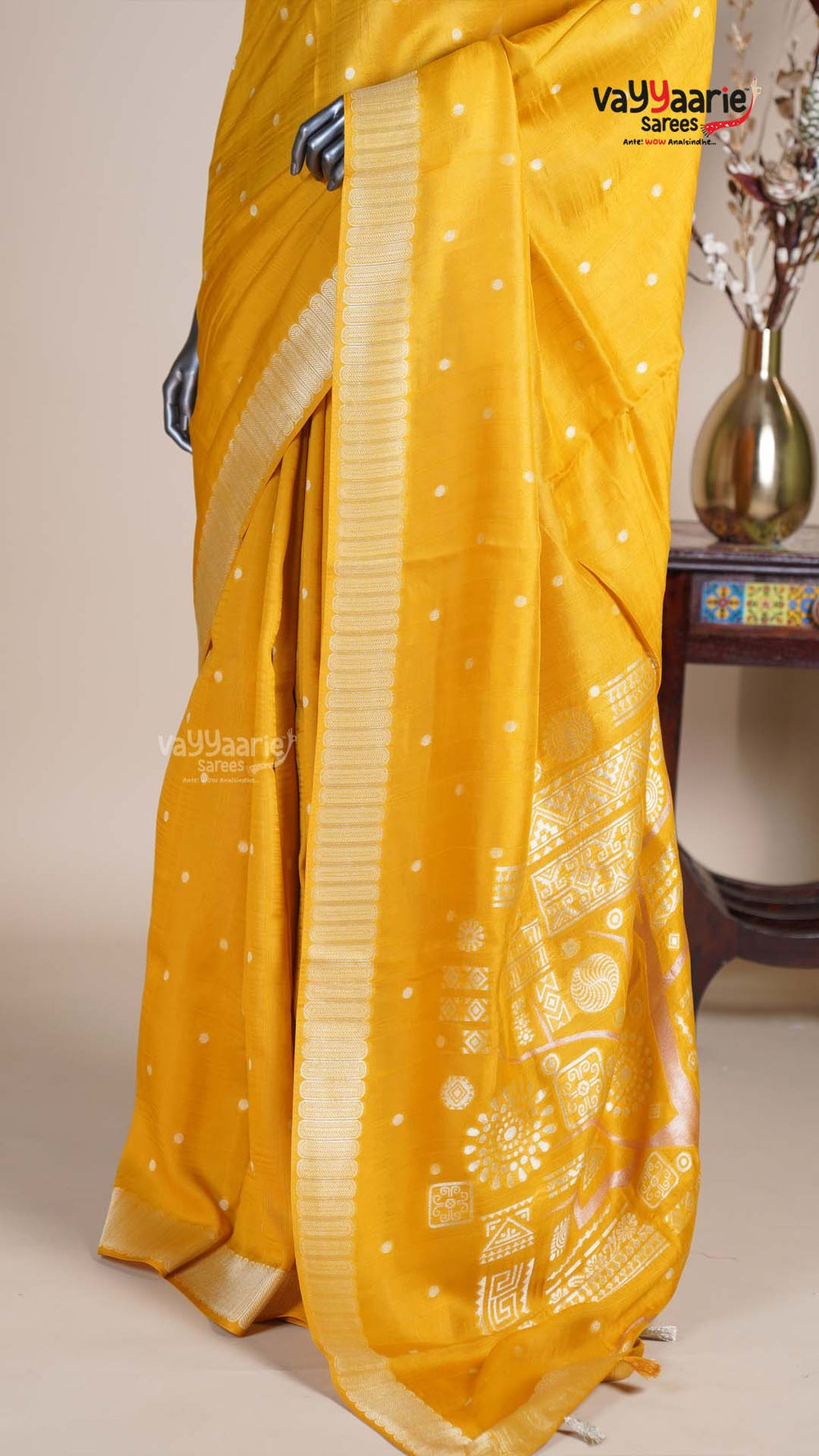 Multi Colour Tusser Fancy Saree for Engagements