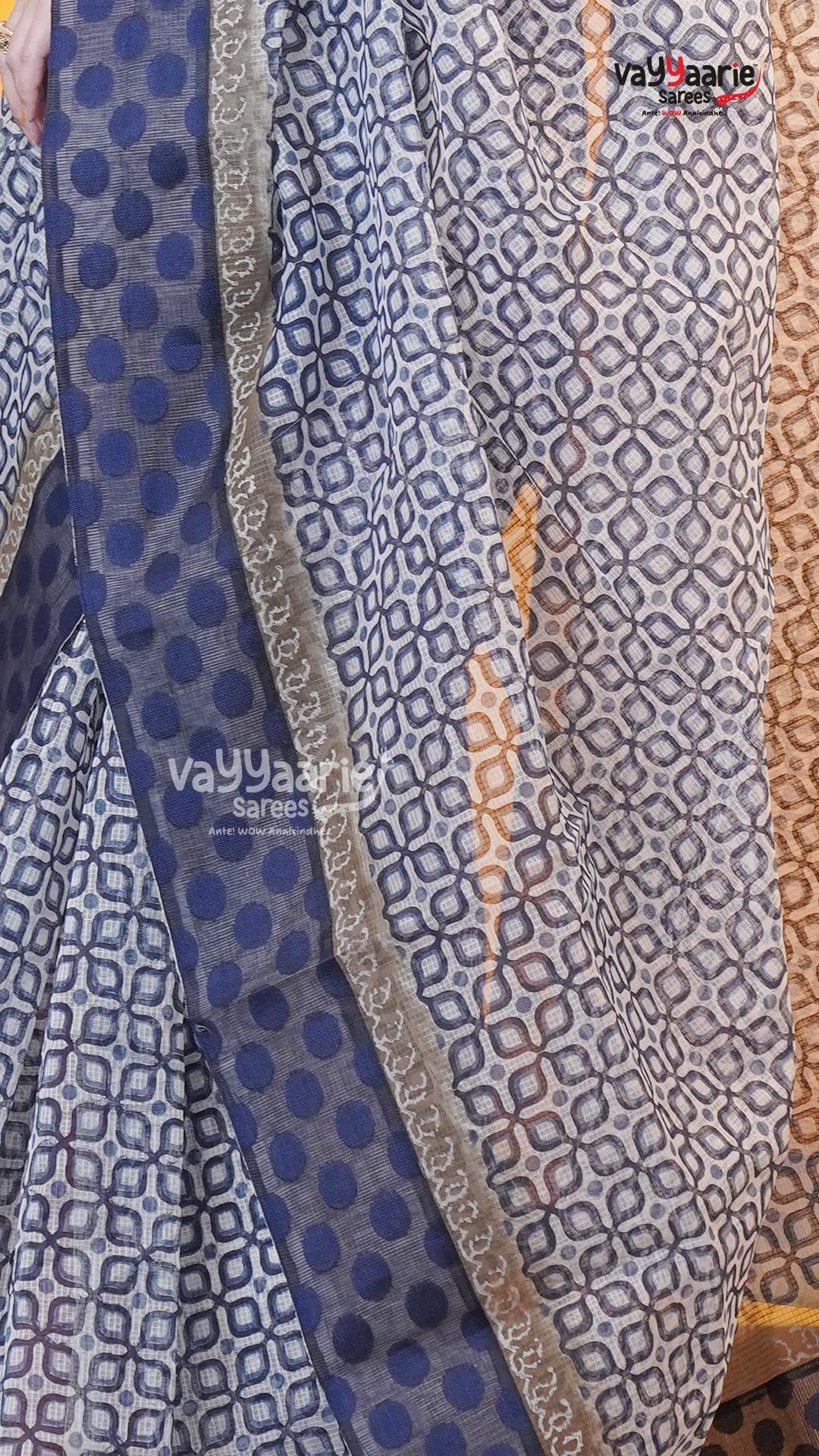 Blue Silk Kota Saree | Classic Handloom Saree | Vayyaarie Sarees