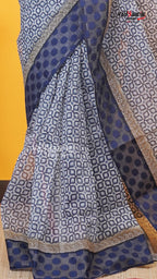 Blue Silk Kota Saree | Classic Handloom Saree | Vayyaarie Sarees
