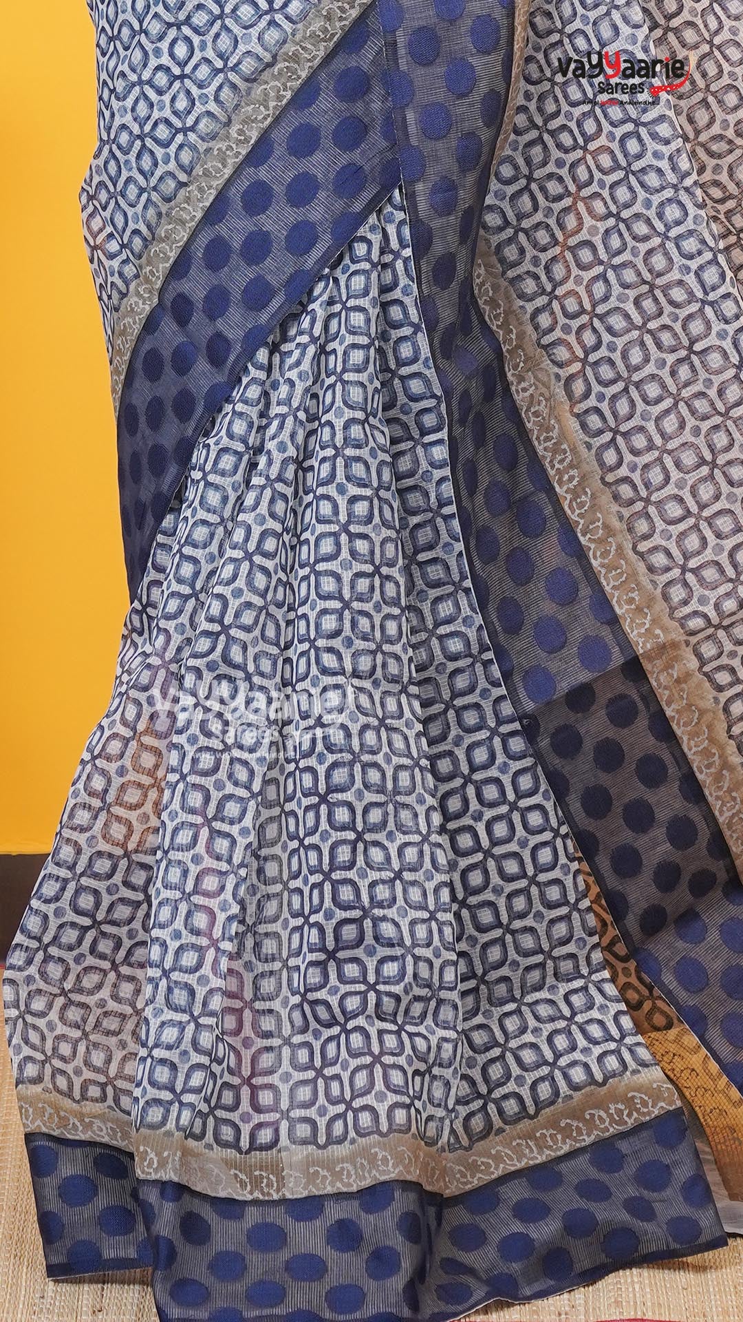 Blue Silk Kota Saree | Classic Handloom Saree | Vayyaarie Sarees