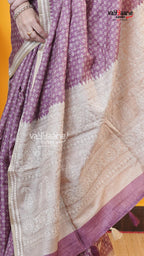 Purple Tusser Saree | Fancy Ethnic Wear Saree | Vayyaarie Sarees