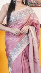 Pink Tusser Saree | Fancy Ethnic Wear Saree | Vayyaarie Sarees