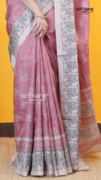 Pink Tusser Saree | Fancy Ethnic Wear Saree | Vayyaarie Sarees