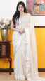 Cream Chiffon Saree | Fancy Ethnic Wear Saree | Vayyaarie Sarees