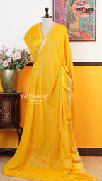 Yellow Chiffon Saree | Fancy Ethnic Wear Saree | Vayyaarie Sarees