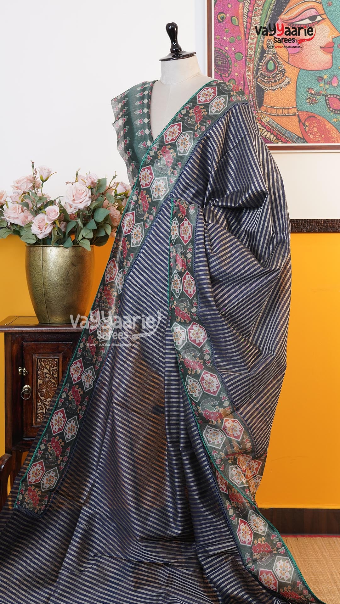Navy Blue Fancy Saree | Fancy Ethnic Wear Saree | Vayyaarie Sarees