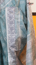 Sea Green Tusser Saree | Fancy Ethnic Wear Saree | Vayyaarie Sarees