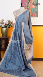 Blue Tusser Saree | Fancy Ethnic Wear Saree | Vayyaarie Sarees